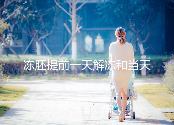 凍胚提前一天解凍和當天解凍沒有太大區別哪一天要注意？